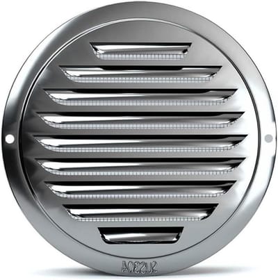 Wandventilatie Rooster - Ronde Afvoer - Luchtcirculatie Buiten - Ingebouwd Dierrooster - 80mm - Zilverkleurig