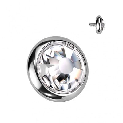Dermal top titanium 1.6 x 5 - wit - LMPiercings