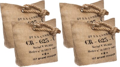 Atmosphera Deurstopper gewicht Lofty - 4x - 1 kilo - jute beige - polyester en zand - 26 x 19 cm - buiten/binnen deuren
