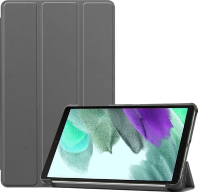 Hoesje Geschikt voor Samsung Galaxy Tab A7 Lite - Dun & Stevig - Trifold Bookcase - Hard Cover - Hardcover Book Case - Tablet Hoes - Grijs
