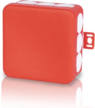F-TRONIC Aftakdoos E1200, 80x80x37 mm, rood