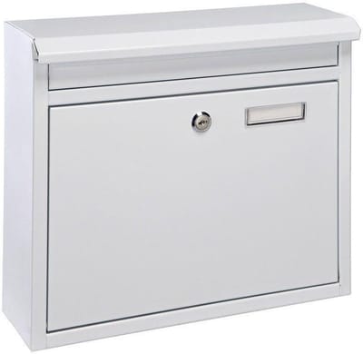 Hi Brievenbus ijzer met slot - wit - 36 x 12 x 32 cm - Postbus - Woonaccessoires - wandbrievenbus
