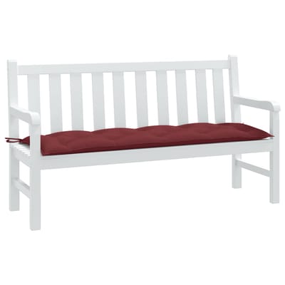 vidaXL - Tuinbankkussen - 150x50x7 - cm - stof - gemêleerd - wijnrood