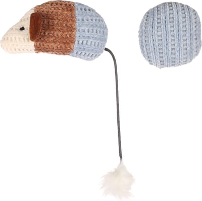 Flamingo Blaro - Speelgoed Katten - Ps Blaro Muis + Bal Blauw - 2st - 138955 - 2st