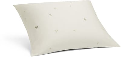 Yumeko kussensloop katoensatijn warm wit botanical 50x60 - Bio, eco & fairtrade - 1 stuk