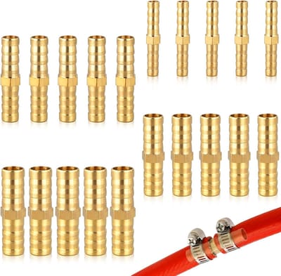 Messing Slangverbinders voor Brandstof- en Waterleidingen - Geschikt voor 6mm, 8mm, 10mm en 12mm Slangen - Duurzaam en Betrouwbaar voor Brandstof, Lucht en Olie