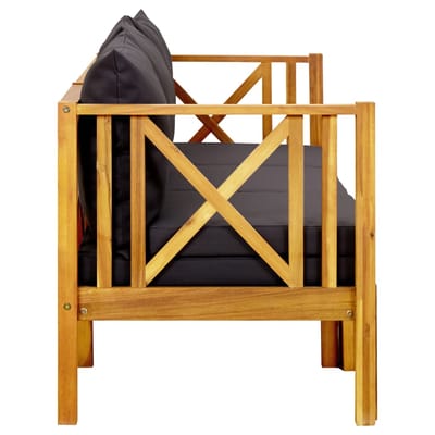 vidaXL - Tuinbank - 3-zits - met - kussens - 179 - cm - massief - acaciahout