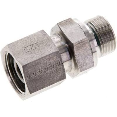 12S & M18x1.5 RVS Rechte Draaidoorvoer Buitendraad 630bar FKM O-ring en Afdichtconus Verstelbaar ISO 8434-1