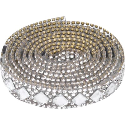 2 Yards Hotfix Kristal Glas Strass Ketting Lint Versiering DIY Bruidsjurk Schoenen Tas gray