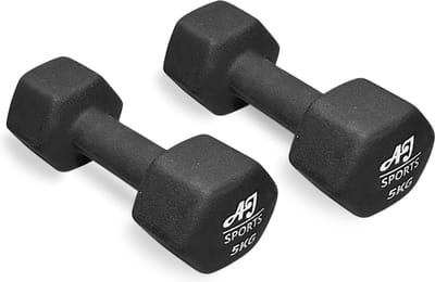 AJ-Sports Dumbells 5 kg - 2 x 5 kg dumbell - Gewichten - Dumbells set - Gewichten set - Halterset - Fitness gewichten - Krachttraining - Fitness