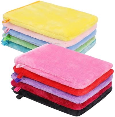 Allecto - Microvezel washandschoenen - Zachte herbruikbare make-up remover - 10 kleuren - Ondersteunt gevoelige huid - Perfect voor bad en spa - 10...