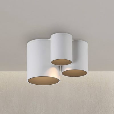 PURE LED badkamer plafondlamp Point, wit, lengte 18 cm, 3-lamps.