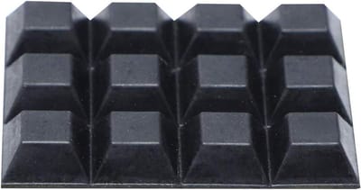 Allecto plus - Zelfklevende rubberen meubelpads 12x12x6mm - Set van 12 stuks