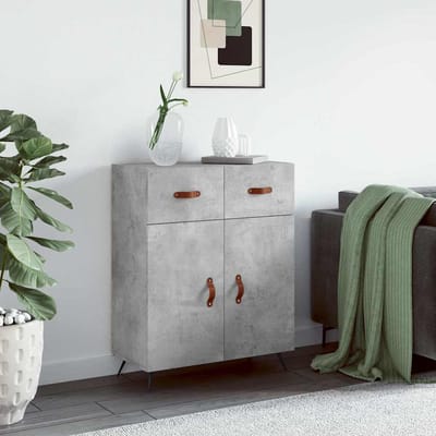 vidaXL - Dressoir - 69,5x34x90 - cm - bewerkt - hout - betongrijs