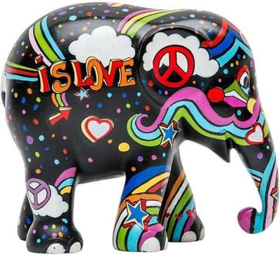 All you need is love 10cm Handgemaakt Olifantenstandbeeld
