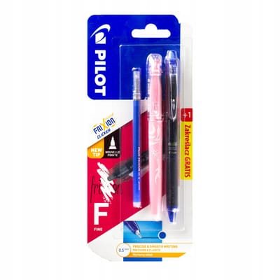 Pilot Frixion Set: Blauwe Pen, Roze Marker & Volling - Uitwisbaar