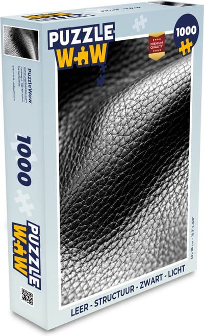 Puzzel Leer - Structuur - Zwart - Licht - Legpuzzel - Puzzel 1000 stukjes volwassenen
