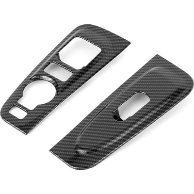 2 stuks Carbon Fiber Stijl Raam Armleuning Sierlijst Cover Past voor Hyundai Grand Starex H1 2019 gray