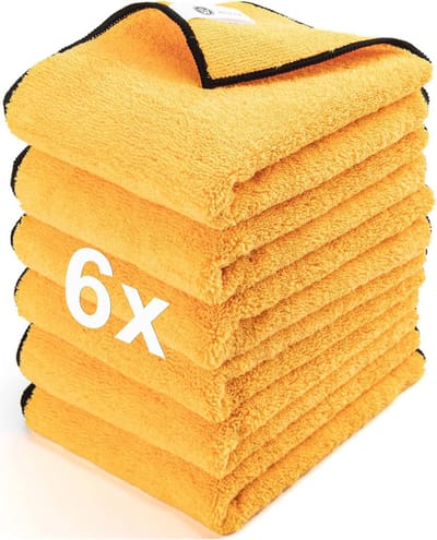 Microvezeldoeken voor auto's - 6 stuks - Perfect voor autowassen, drogen en autodetailing