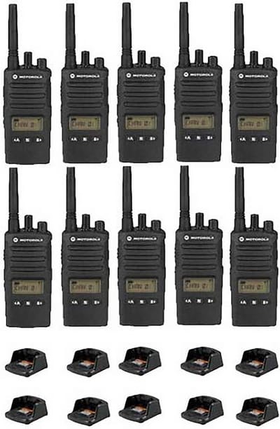 Set van 10 Motorola XT460 IP55 PMR446 Portofoon met tafellader