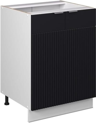 Keukenonderkast - Keukenkast Basis - Keukenopslag - Soft-close scharnieren - 60 cm breed - Zwart gestreept