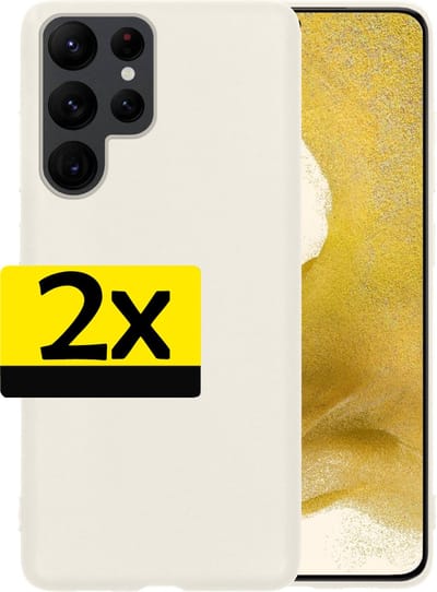 Hoesje - 2 Stuks - Geschikt voor Samsung Galaxy S22 Ultra - Sterk & Shockproof - Case Siliconen - Back Cover - Telefoon Hoes - Telefoonhoesjes - Wit