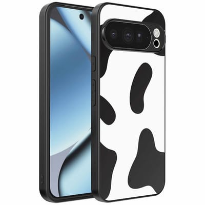 Geschikt voor Google Pixel 10 Pro Telefoonhoesje met Koeienvlekken Opdruk - TPU Backcover Case With Cow Patches Design - Smartphonica geschikt voor Google Pixel 10 Pro