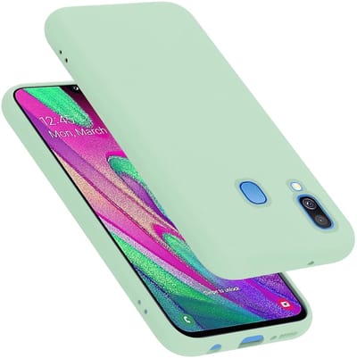 Cadorabo Hoesje geschikt voor Samsung Galaxy A40 in LIQUID LICHT GROEN - Beschermhoes gemaakt van flexibel TPU silicone Case Cover