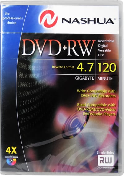Nashua DVD+RW - 4.7 GB - 120min - 1 stuk - lege rewritable DVD - doosje met 1 schijf - voor te branden