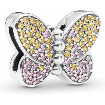 Panjia Sterling Zilver S925DIY Horlogeketting Clip Gesp Kralen Hartvormig Rond Retro Losse Kralen beige