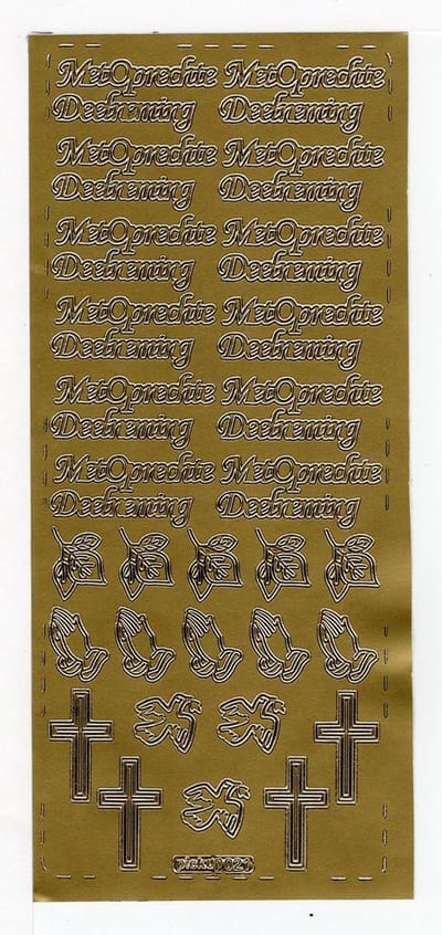 Pickup hobbysticker 2 stuks per verpakking 021 Met oprechte deelneming goud