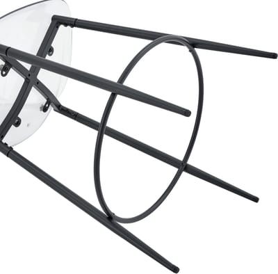 MODENUIT Bartafelset 89 cm - Rond Glazen Tafelblad en 2 Barkrukken - Voor Keuken en Bar - Metaal - Zwart