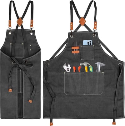 Multifunctionele Canvas Schort voor Werk, Koken en Tuinieren - Verstelbare Band, Geschikt voor Keuken, Tuin en Werkplaats
