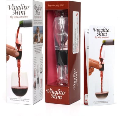 Allecto - Mini Travel Wine Aerator - Handzaam - Ideaal voor picnics - Transparant - Versterk je wijn in seconden - Geschikt voor wijnliefhebbers