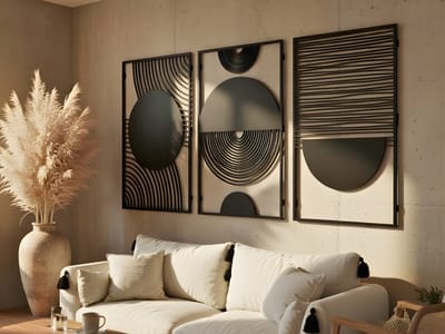 Wanddecoratie Boho Stijl, Houten Wandbeeld, 3D Wanddecoratie voor Thuis, Moderne Beelden voor Huis Kantoor Slaapkamer, Woonkamer - 75x40 cm
