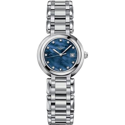 Longines Conquest Serie Blauwe Parelmoer Wijzerplaat Met Diamanten Kwarts Uurwerk 30m Waterbestendig Horloge 26.5mm Dameshorloges L8.110.4.98.6 Blue Dial gray