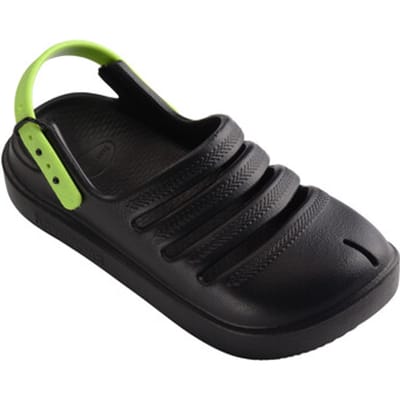 Havaianas Kids Clog Jongens Slippers - Zwart/Lime Groen - Maat 29/30
