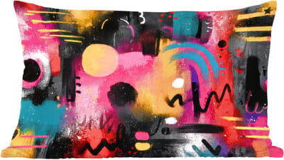 Sierkussens - Kussentjes Woonkamer - 60x40 cm - Kleurvlakken - Vormen - Kleurrijk - Abstract