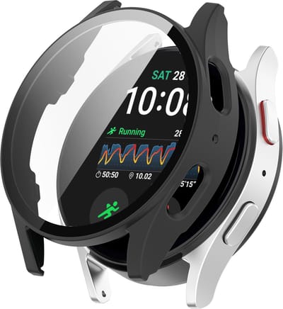 YONO Hoesje geschikt voor Samsung Galaxy Watch 7 - 40mm - Screen Protector Bumper Case - Zwart