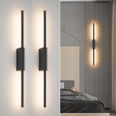 Set van 2 dimbare LED wandlampen met afstandsbediening en timer - Accu verlichting voor woonkamer, slaapkamer en hal