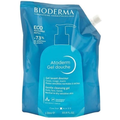 Bioderma Atoderm – Ultra Gentle Douchegel – Eco Refill – Voor Droge & Gevoelige Huid – 1000 ml