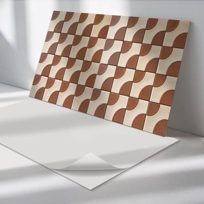 Wallfluent Vinyl Wandpaneel - Geometrische patroontegels Zelfklevend Muurpaneel - 120 cm x 60 cm - Bruin Vinyl Wandpaneel - 1 stuk - Rechthoekig Wandbekleding Vinyl - Texturen Wandpaneel - Vinyl Wandbekleding - Wandpaneel Keuken en Badkamer
