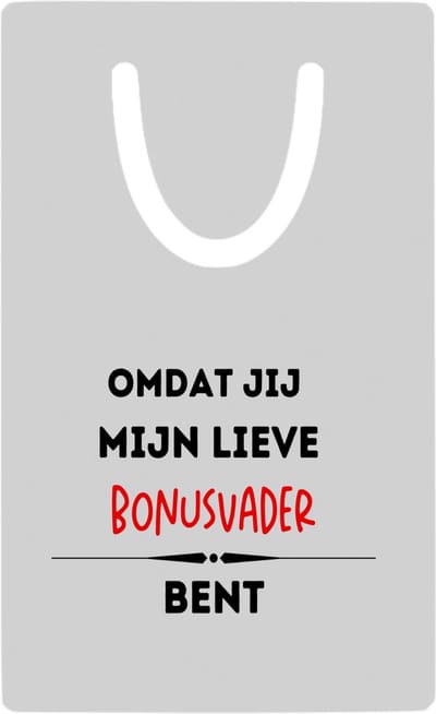 Hacebo® - omdat jij mijn lieve bonusvader bent metalen boekenlegger - Vader - de liefste bonusvader - vader cadeautjes - vaderdag - verjaardag - geschenk - kado Bladwijzer boekenleggers - 7.6 cm x 5cm