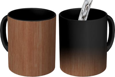 Magische Mok - Foto op Warmte Mokken - Hout - Boomstronk - Patronen - Magic Mok - Beker - 350 ML - Uitdeelcadeautjes