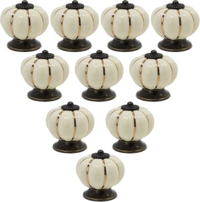 JGS ® Elegante Europese Stijl Deur- en Ladeknoppen in Pompoenontwerp - Set van 10 Stuks