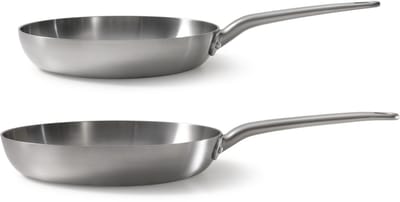Skottsberg 2-delige Koekenpannenset - Stainless Steel - 24 & 28 cm - PFAS vrij - Geschikt voor inductie en oven