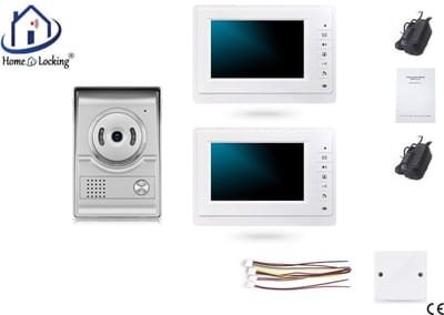 Home-Locking complete deur intercom/videofoon met 2 binnen panelen.DT-2215-1-2