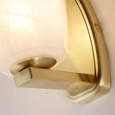 Searchlight Rocky wandlamp, 1-lamp, messingkleurig, staal, glas, IP44