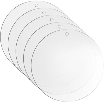 Ronde Acryl Platen - Transparante Schijven - Hobby Projecten - Met Ophang Gat - 20 cm Diameter - Transparant