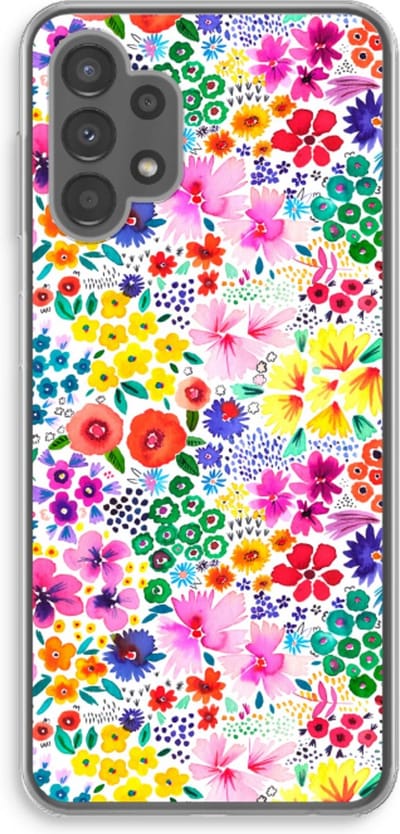 Case Company® - Hoesje geschikt voor Samsung Galaxy A13 4G hoesje - Little Flowers - Soft Cover Telefoonhoesje - Bescherming aan alle Kanten en Schermrand